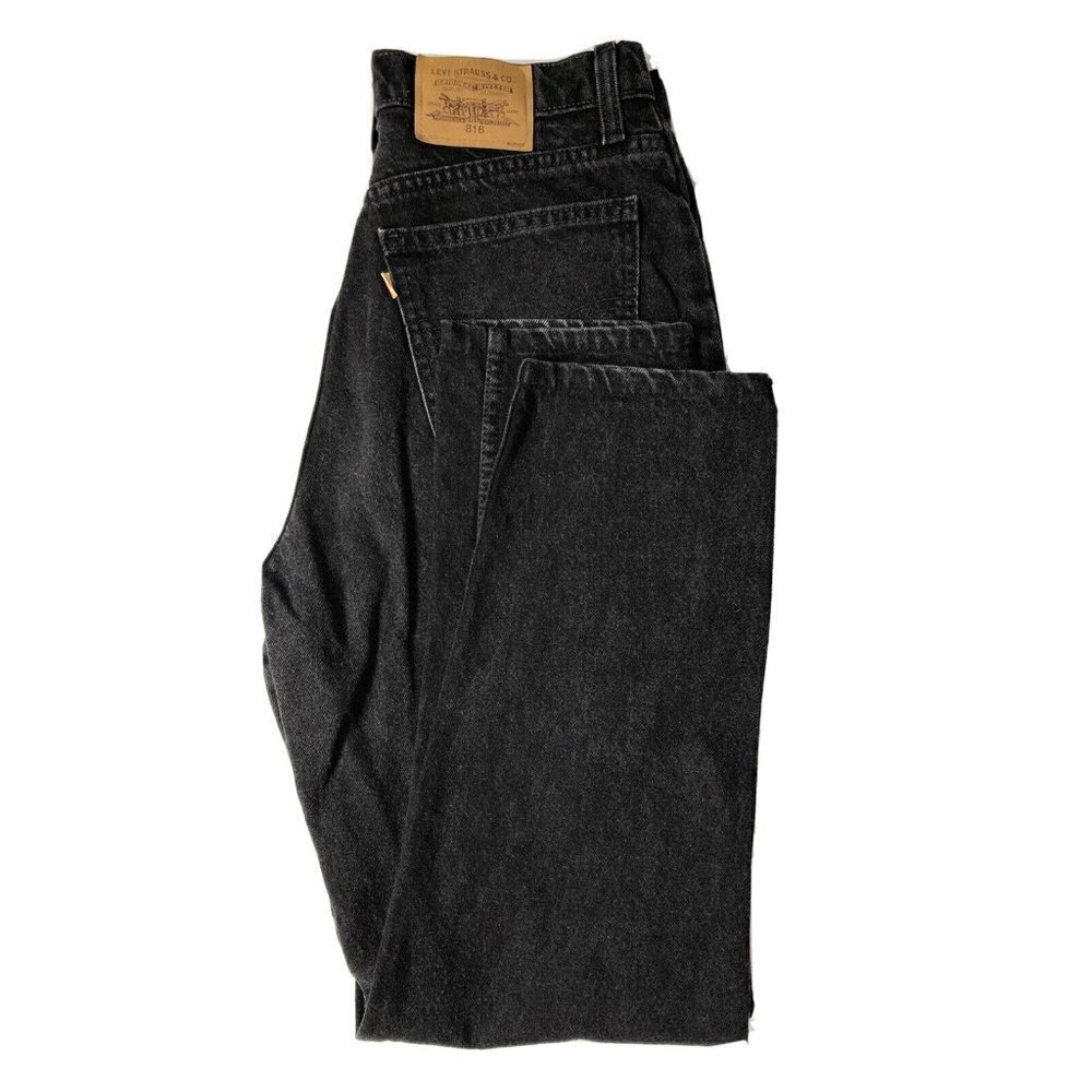 Vintage Levi‎ Strauss 90s 816 Woman 31X31 Black Denim Jeans High Rise Mom
